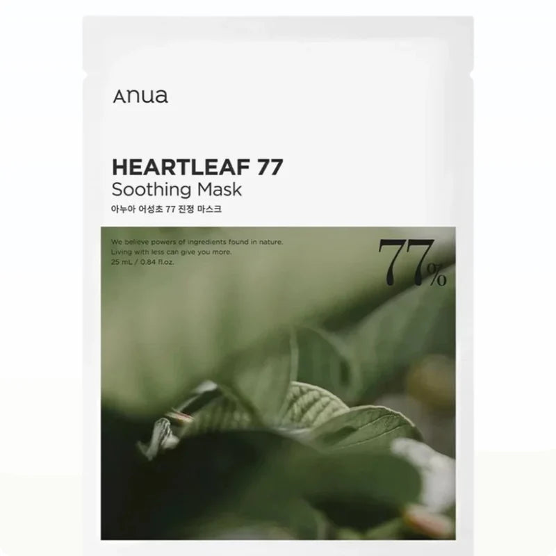 Anua Heartleaf 77% Soothing Sheet Mask (10 Masks) – Calming & Hydrating Sheet Mask Set