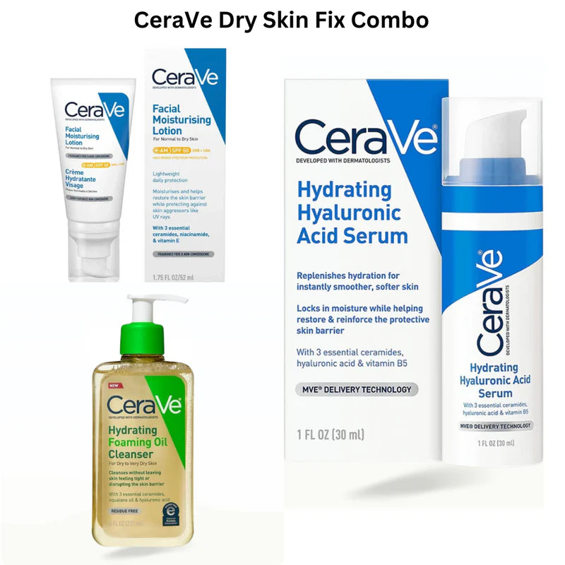 CeraVe Dry Skin Fix Combo – Deep Hydration & Barrier Repair Essentials