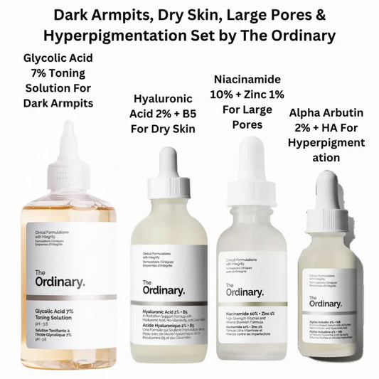 The Ordinary Complete Skin Correction Set – Targets Dark Armpits, Dry Skin, Large Pores & Hyperpigmentation