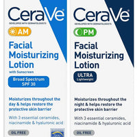 CeraVe AM & PM Facial Moisturizing Lotion Bundle – 2-Pack (89ml Each)