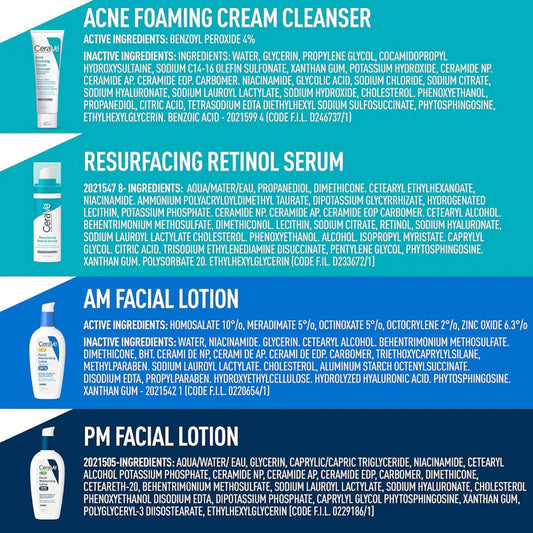 CeraVe Acne Control Set – Complete Skincare Kit for Acne & Breakout-Prone Skin