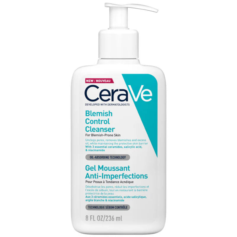 CeraVe Blemish Control Cleanser – Acne-Fighting with 4% Benzoyl Peroxide (236ml)