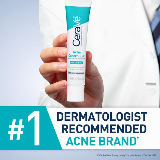 CeraVe Acne Control Gel – 2% Salicylic Acid Acne Treatment for Clear, Balanced Skin (40ml)