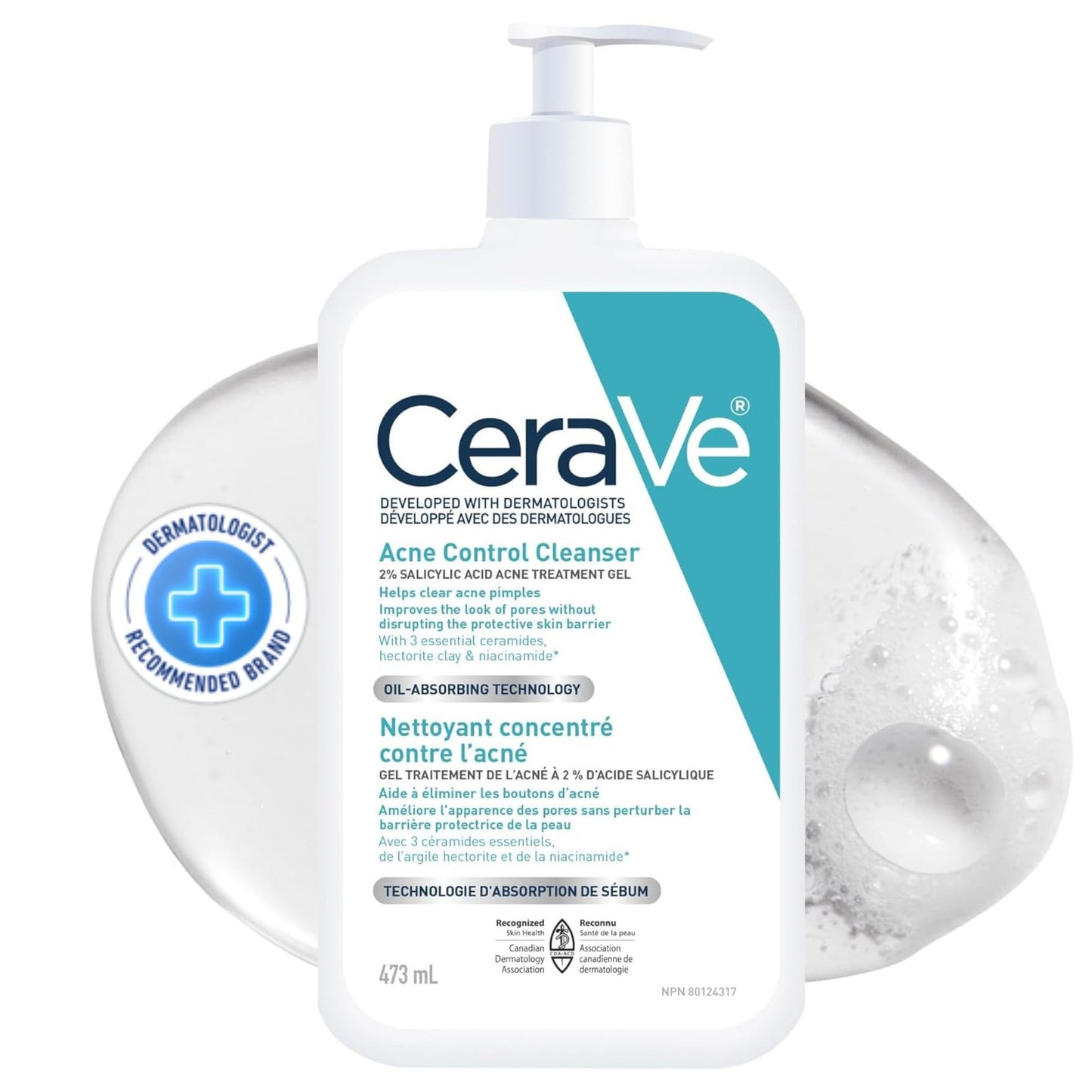 CeraVe Blemish Control Cleanser – Acne-Fighting with 4% Benzoyl Peroxide (236ml)
