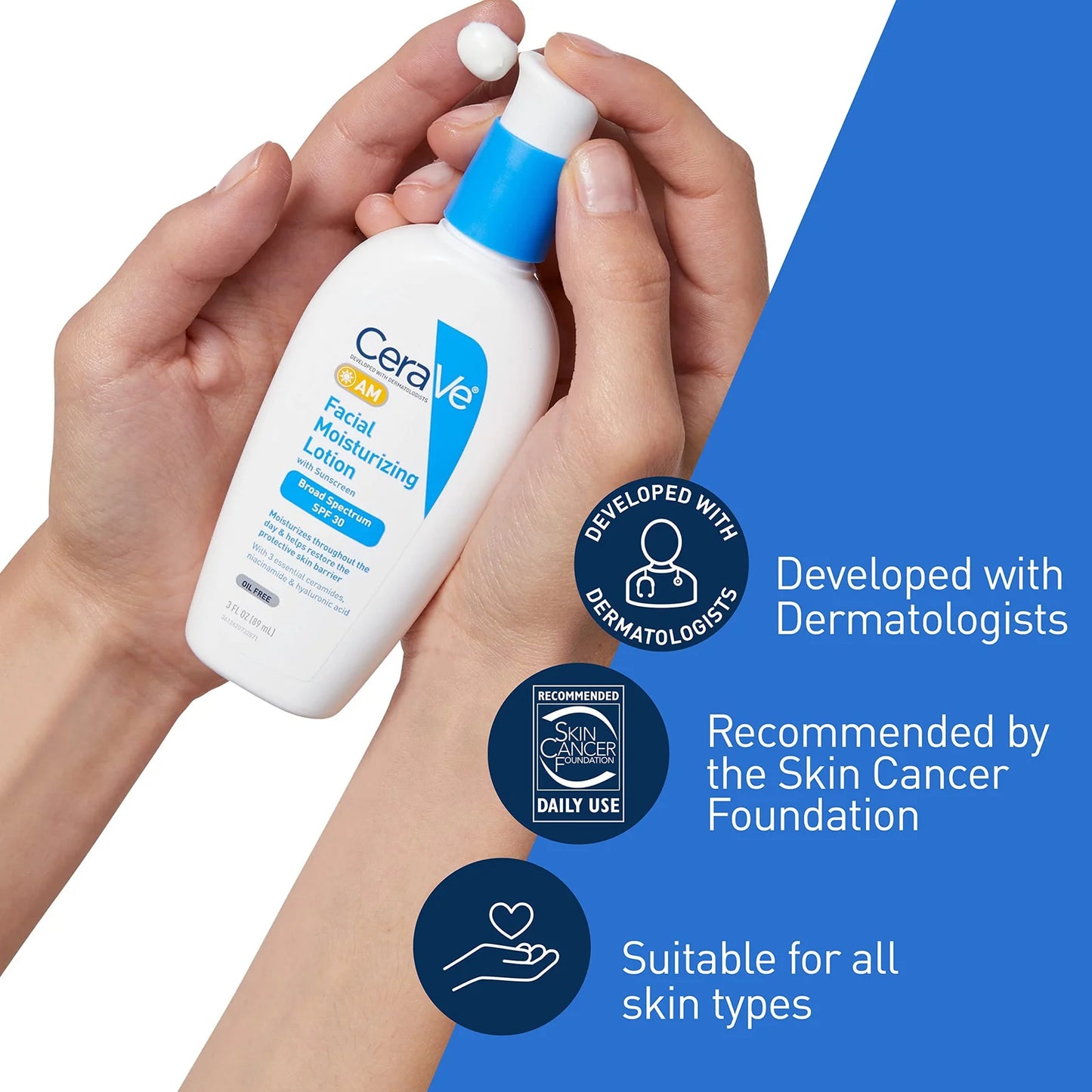 CeraVe AM Facial Moisturising Lotion SPF 30 – Daily Hydration & Sun Protection (89ml)