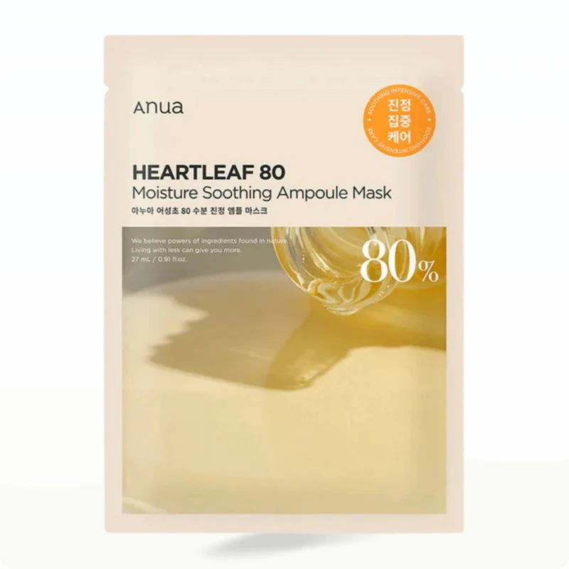 Anua Heartleaf 80% Soothing Ampoule Mask Sheet (10 Masks) – Intensive Calm & Hydration