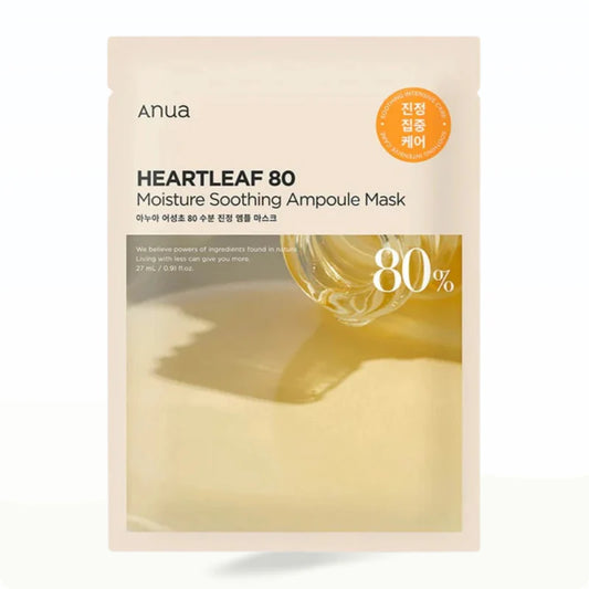 Anua Heartleaf 80% Soothing Ampoule Mask Sheet (10 Masks) – Intensive Calm & Hydration