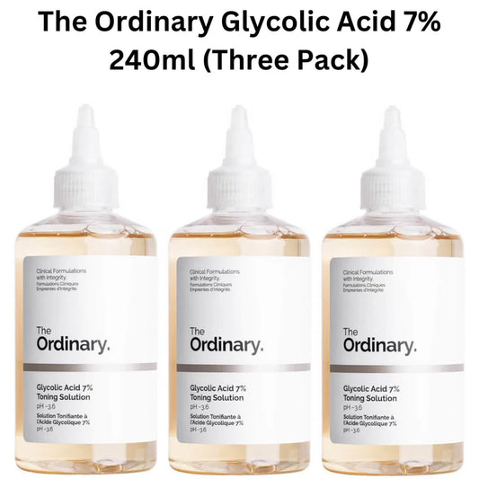 The Ordinary Glycolic Acid 7% Toning Solution (Three Pack – 240ml Each) – Brighten, Smooth & Even Your Skin Tone