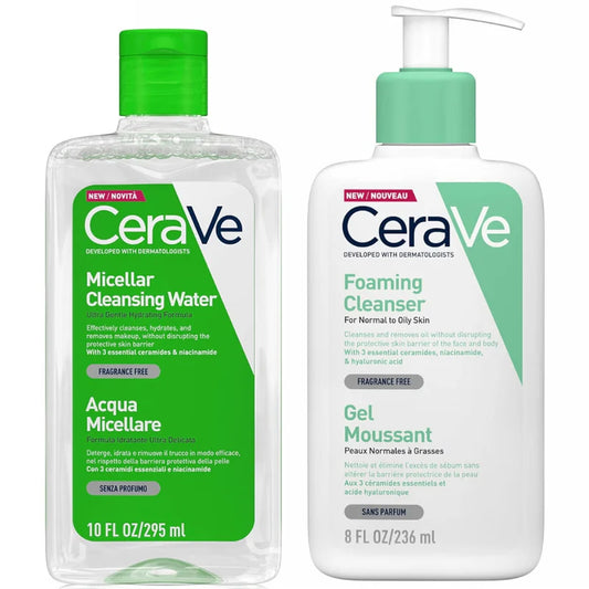 CeraVe Foaming Double Cleansing Duo – Deep Cleanse & Refresh for Normal to Oily Skin