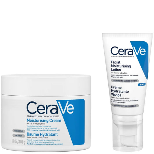 CeraVe Evening Moisturising Routine for Dry Skin – Hydrate & Repair Face & Body