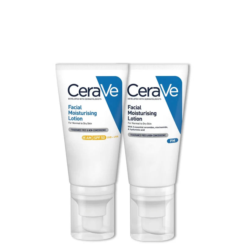 CeraVe Day & Night Facial Moisturising Duo – Deep Hydration & Protection for Dry Skin