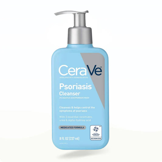 CeraVe Psoriasis Cleanser – Gentle Exfoliating Wash with 2% Salicylic Acid for Psoriasis-Prone Skin (237ml)