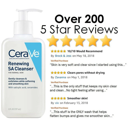 CeraVe Renewing SA Cleanser – Gentle Exfoliating Cleanser for Normal Skin (237ml)